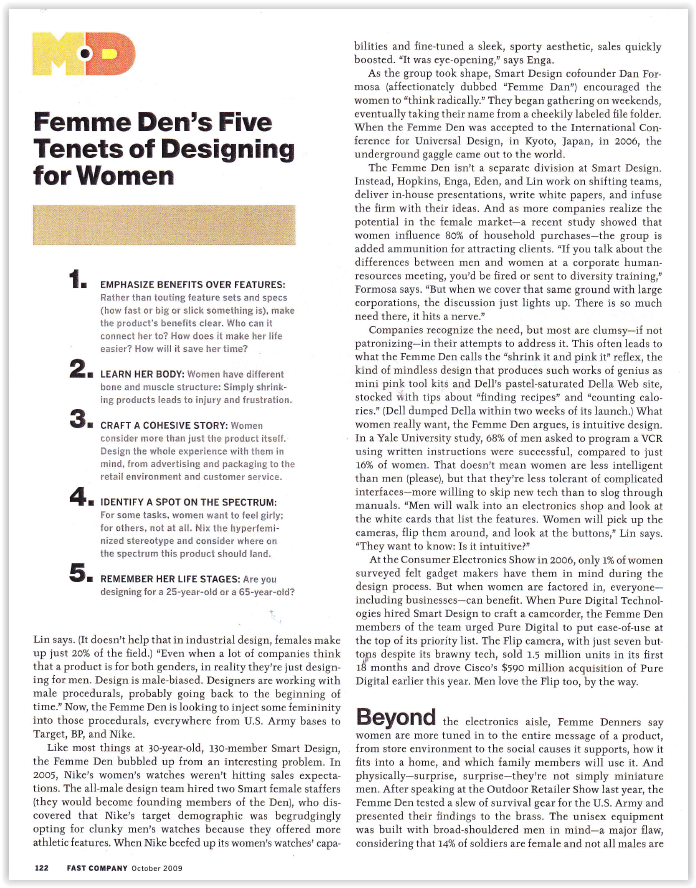 Femme Den’s Five Tenants of Designing for Women